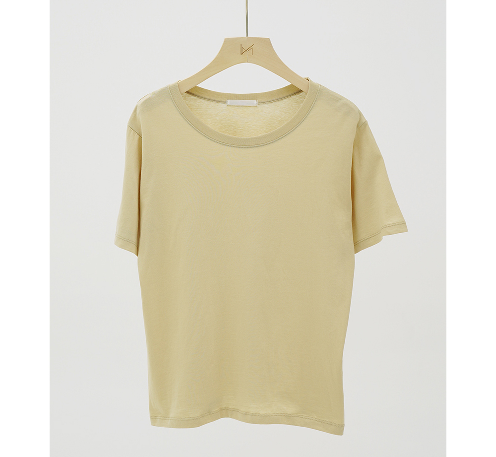 반팔 티셔츠 옐로우 색상 이미지-S2L9
